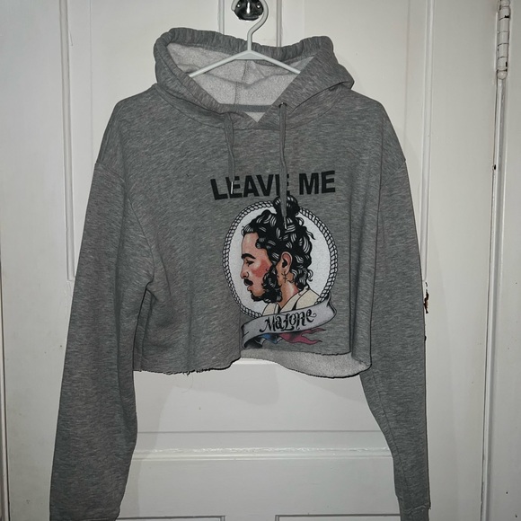 Post Malone Heather grey cropped hoodie - Picture 3 of 4